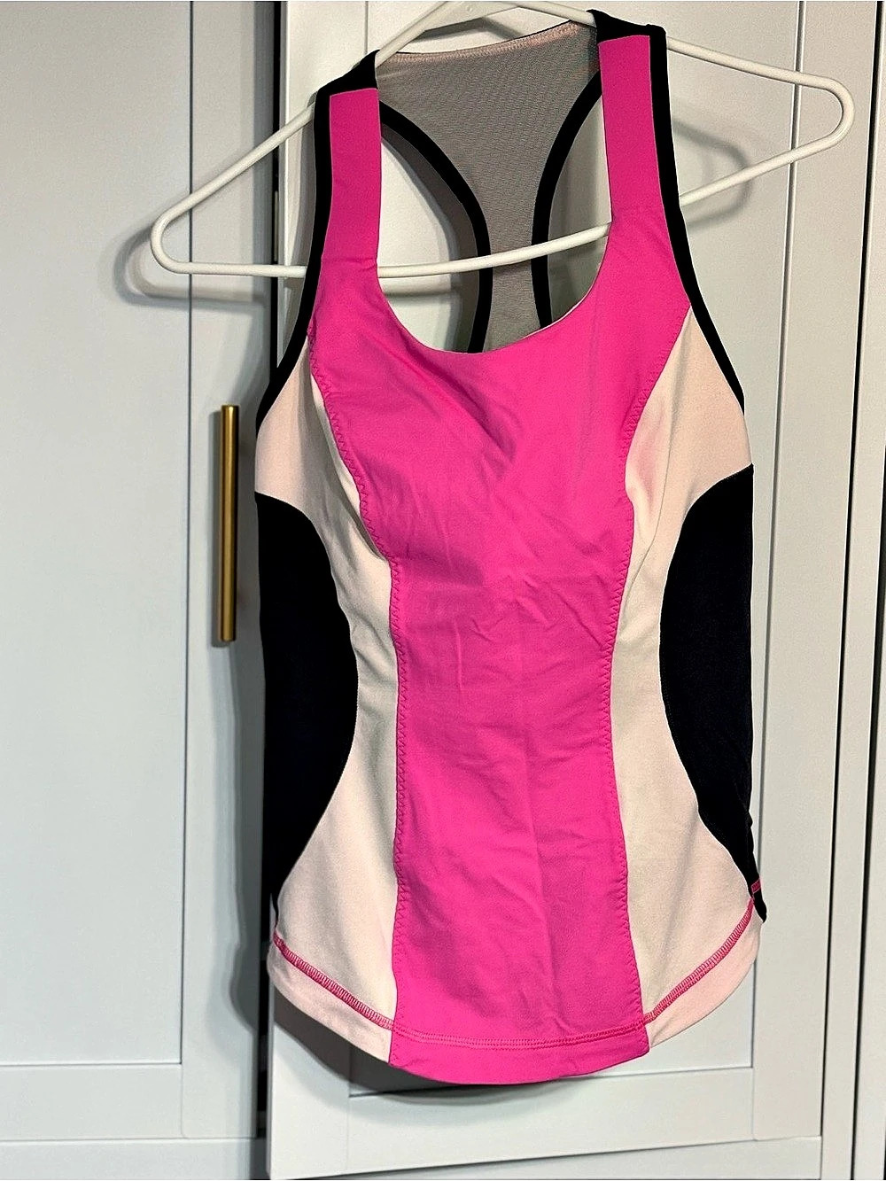 lululemon Cardio Kick Tank Color Block Athletic Tank in Pink & Black